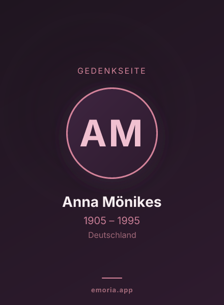 Gedenkportrait von Anna Mönikes