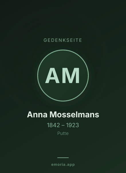 Gedenkportrait von Anna Mosselmans