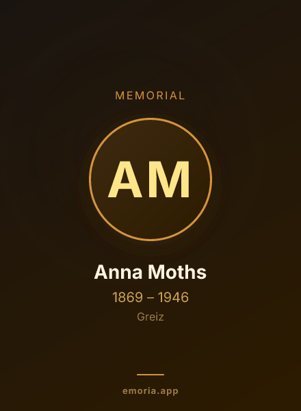 Memorial portrait of Anna Moths