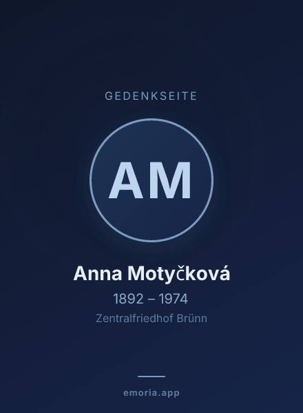 Gedenkportrait von Anna Motyčková