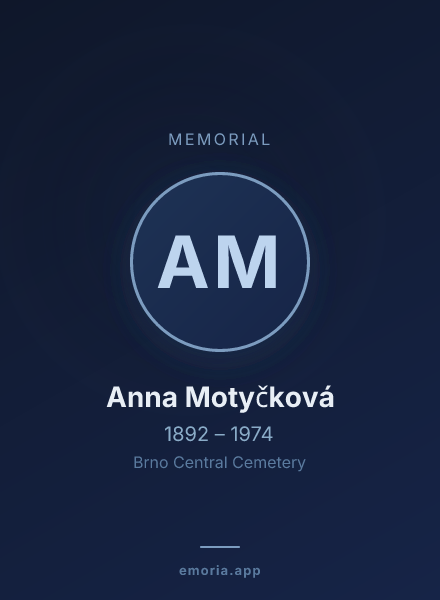 Memorial portrait of Anna Motyčková