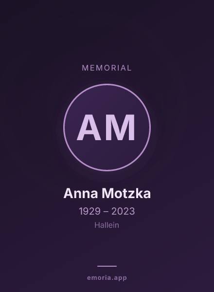 Memorial portrait of Anna Motzka