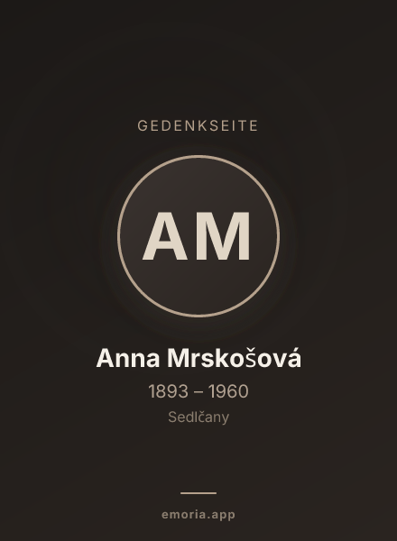 Gedenkportrait von Anna Mrskošová