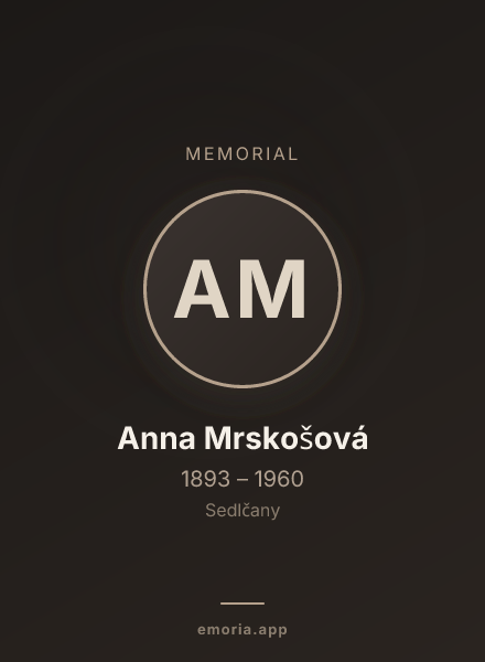 Memorial portrait of Anna Mrskošová