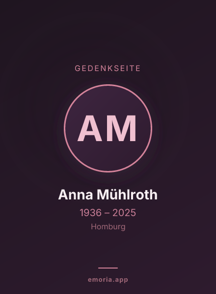 Gedenkportrait von Anna Mühlroth