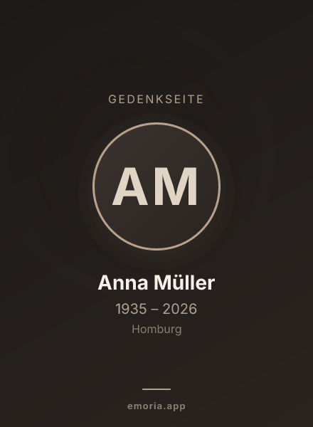 Gedenkportrait von Anna Müller