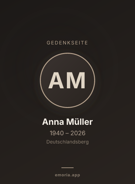 Gedenkportrait von Anna Müller
