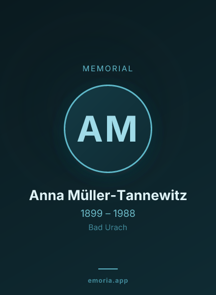 Memorial portrait of Anna Müller-Tannewitz