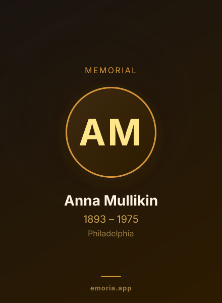 Memorial portrait of Anna Mullikin