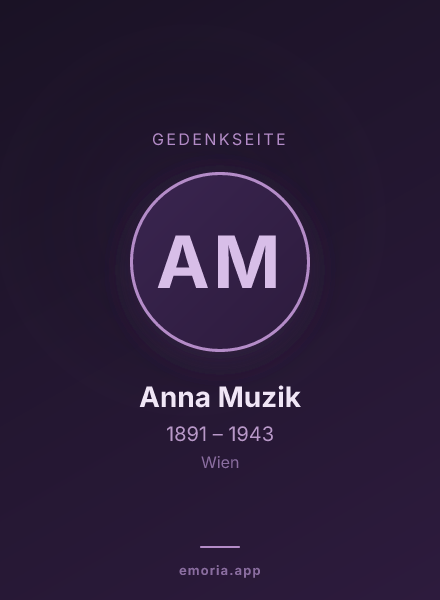 Gedenkportrait von Anna Muzik