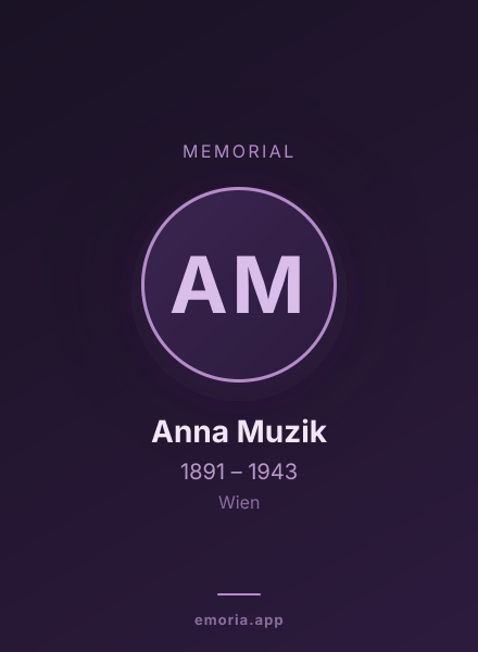 Memorial portrait of Anna Muzik