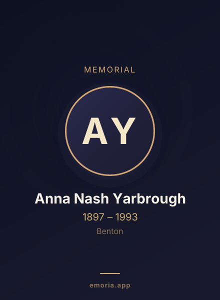 Memorial portrait of Anna Nash Yarbrough