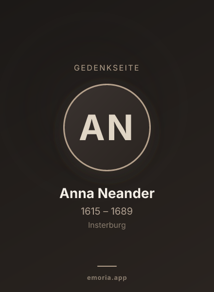 Gedenkportrait von Anna Neander