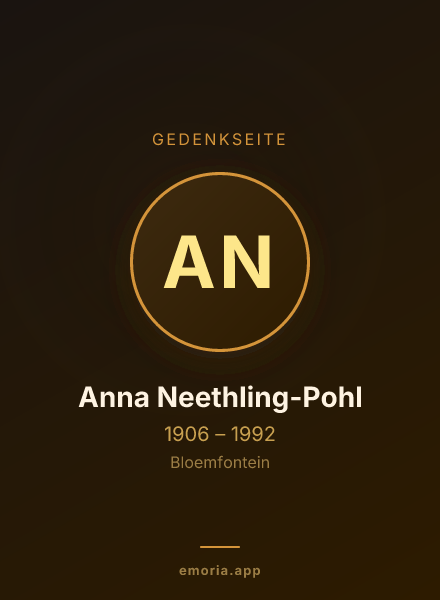 Gedenkportrait von Anna Neethling-Pohl