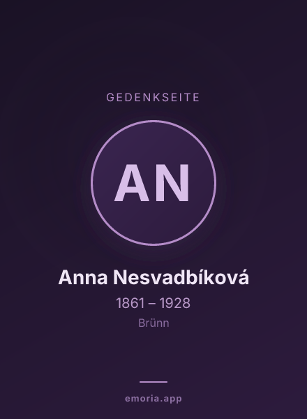 Gedenkportrait von Anna Nesvadbíková