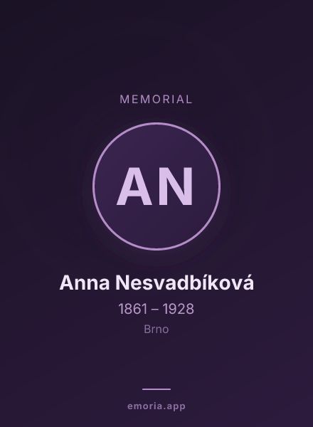 Memorial portrait of Anna Nesvadbíková