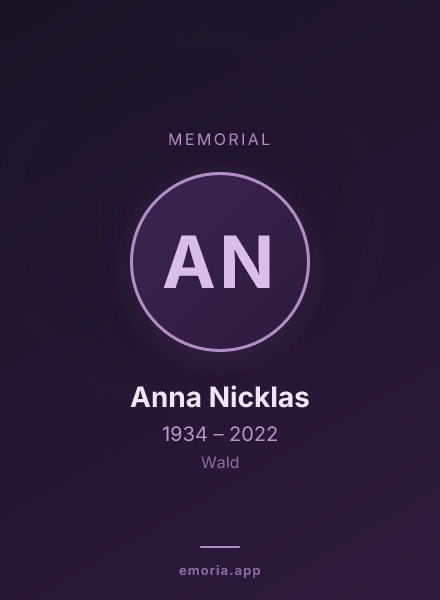 Memorial portrait of Anna Nicklas