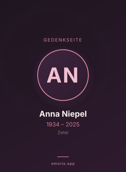 Gedenkportrait von Anna Niepel