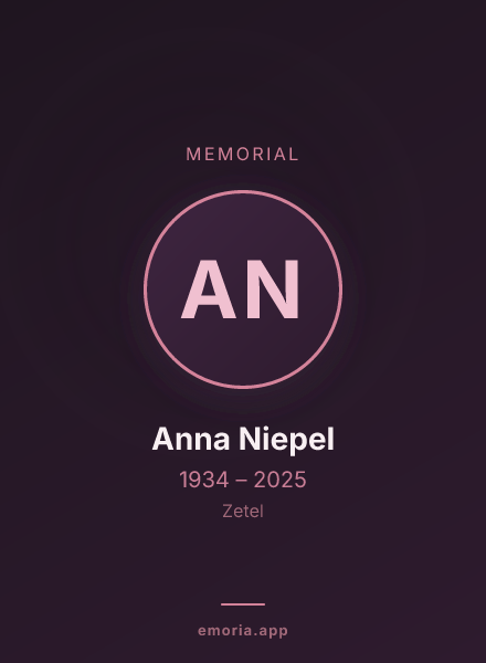 Memorial portrait of Anna Niepel