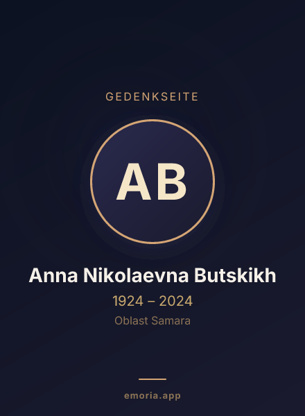 Gedenkportrait von Anna Nikolaevna Butskikh