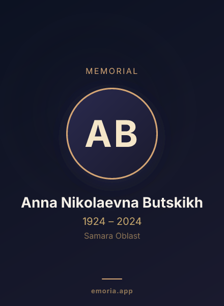 Memorial portrait of Anna Nikolaevna Butskikh