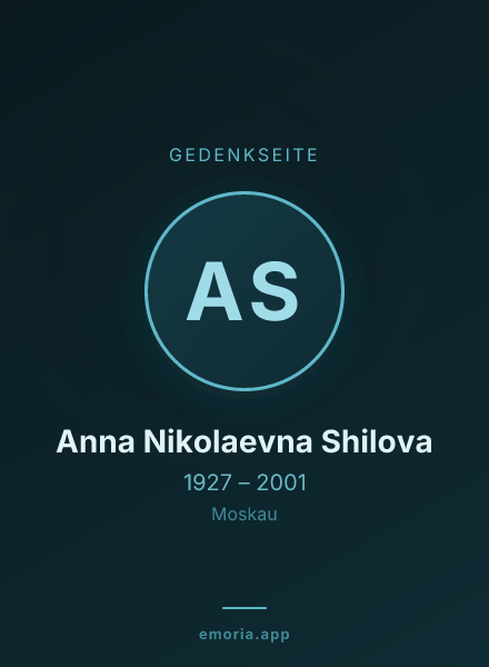 Gedenkportrait von Anna Nikolaevna Shilova
