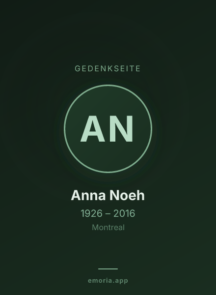 Gedenkportrait von Anna Noeh