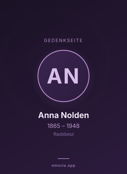 Gedenkportrait von Anna Nolden