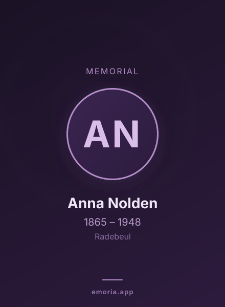 Memorial portrait of Anna Nolden