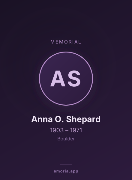 Memorial portrait of Anna O. Shepard
