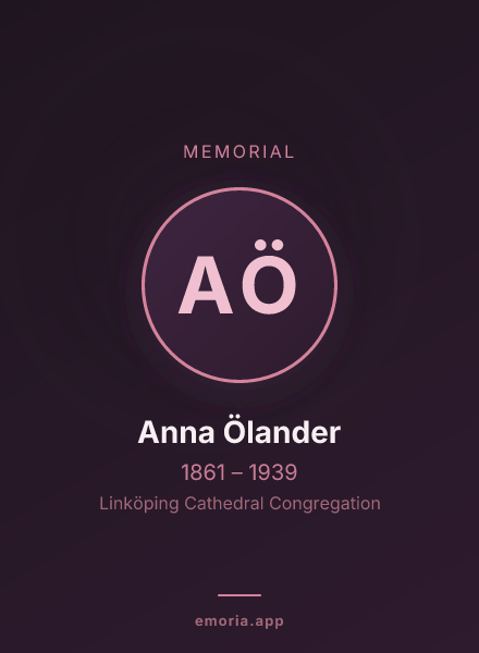 Memorial portrait of Anna Ölander