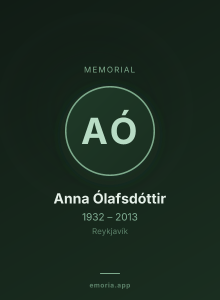 Memorial portrait of Anna Ólafsdóttir