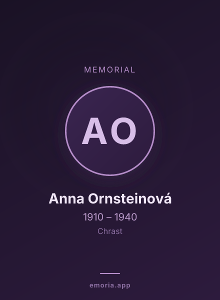 Memorial portrait of Anna Ornsteinová