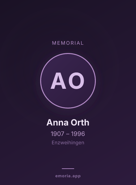 Memorial portrait of Anna Orth