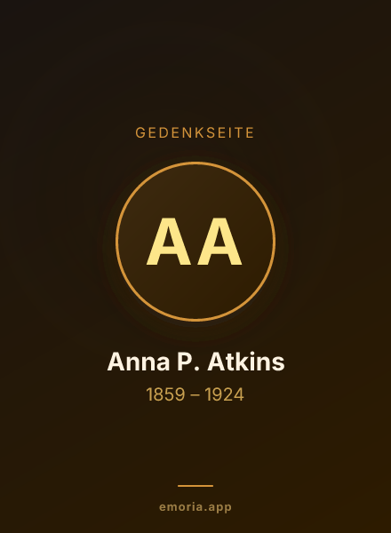 Gedenkportrait von Anna P. Atkins