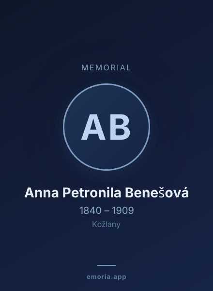 Memorial portrait of Anna Petronila Benešová