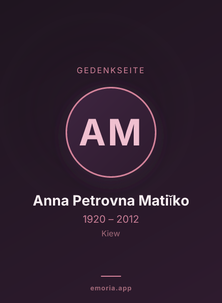Gedenkportrait von Anna Petrovna Matiĭko
