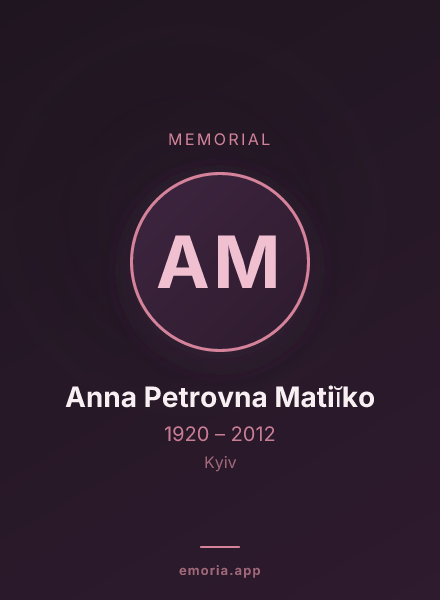 Memorial portrait of Anna Petrovna Matiĭko