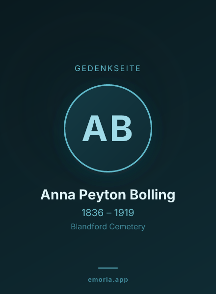 Gedenkportrait von Anna Peyton Bolling