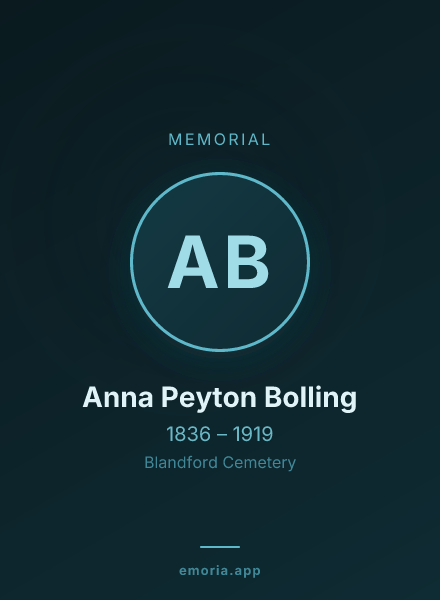 Memorial portrait of Anna Peyton Bolling