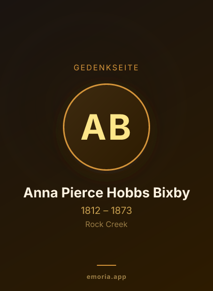 Gedenkportrait von Anna Pierce Hobbs Bixby