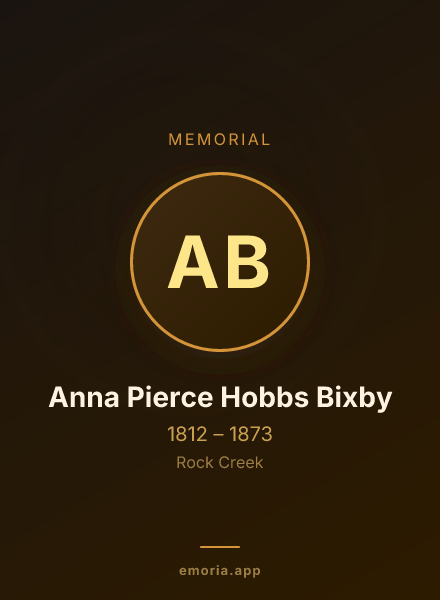 Memorial portrait of Anna Pierce Hobbs Bixby