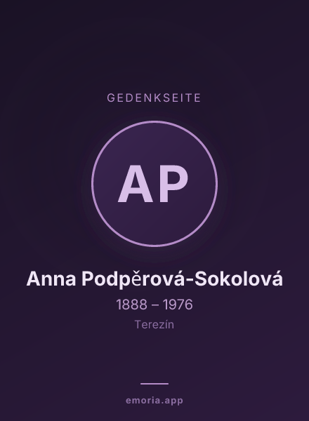 Gedenkportrait von Anna Podpěrová-Sokolová