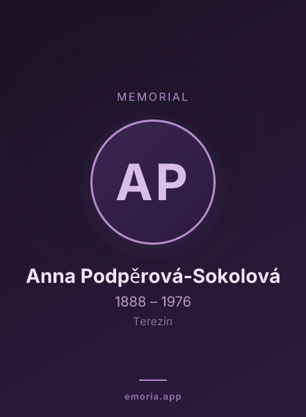 Memorial portrait of Anna Podpěrová-Sokolová