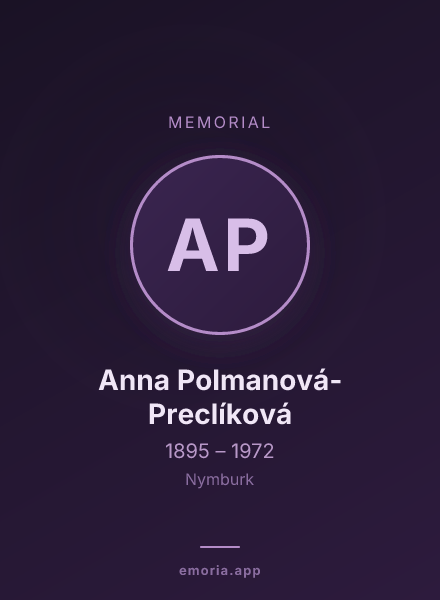 Memorial portrait of Anna Polmanová-Preclíková