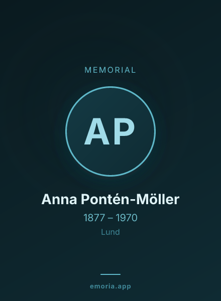 Memorial portrait of Anna Pontén-Möller