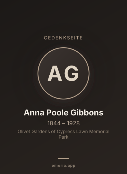 Gedenkportrait von Anna Poole Gibbons