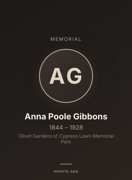Memorial portrait of Anna Poole Gibbons