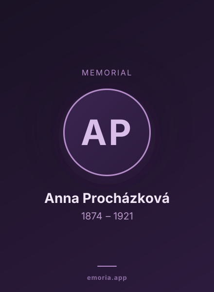 Memorial portrait of Anna Procházková