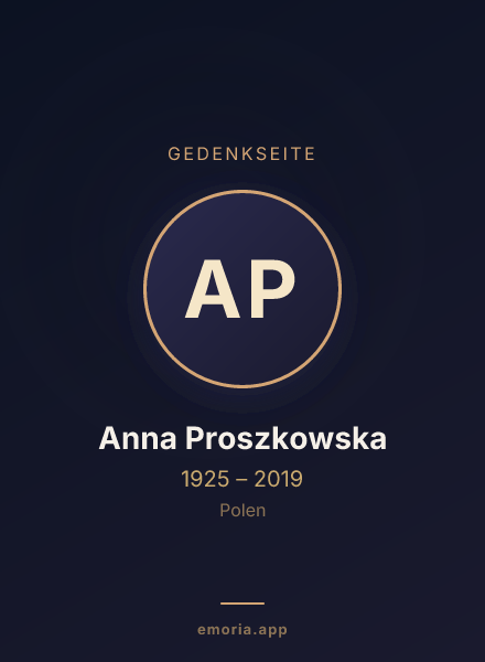 Gedenkportrait von Anna Proszkowska